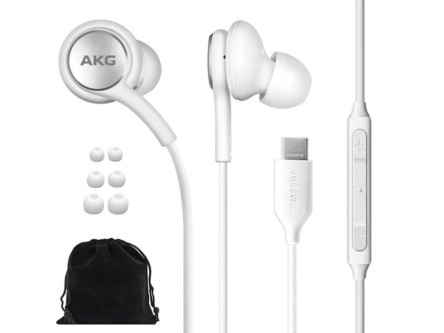 AKG Earbuds Original USB Type C in-Ear Earbud Headphones with Remote & Mic for Galaxy S23 Ultra, A53 5G, S22, S21 FE, S20, Note 10, 10+, S10 Plus -...
