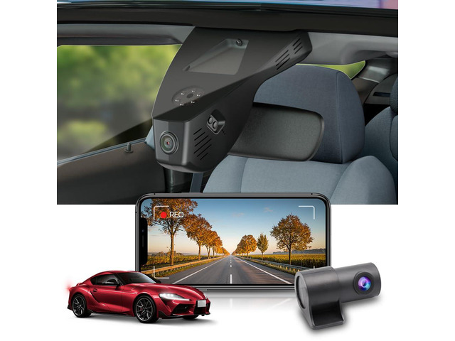 Front 4K+Rear 1080P Dash Cam Adapts for Toyota GR Supra 2020-2026 (HD2-4031), Integrated OEM Look, 2 Way HD Video, WiFi & APP, Loop Recording,...