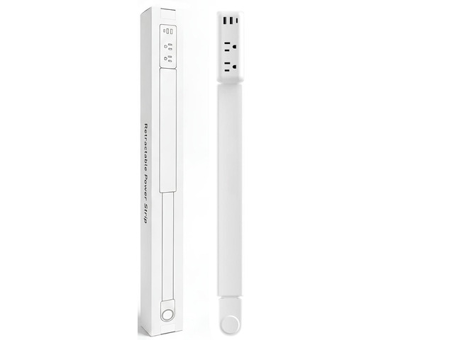 Electrical Outlet Extender Stick, Adjustable 2234 in Wall Plug Extension with 2 AC Outlets, 2 USB-A & 1 USB-C, 360Â° Rotating Plug for Hard-to-Reach...