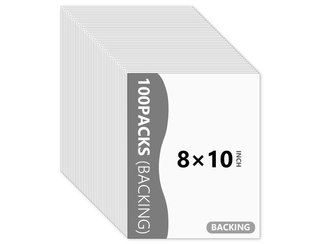 100 Pack Backing Boards, 8x10 Uncut White Mat Boards Acid-Free Backerboards for Art Prints, Ideal for Photos, Pictures, Prints, and Frames