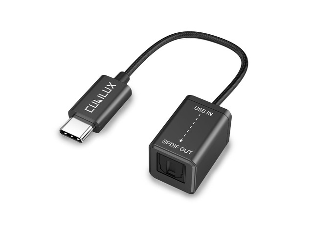 USB C to SPDIF Transmitter, Unidirectional Type C to Optical Audio Output Adapter with 192KHz/24bit DAC for MacBook Pro/Air, Laptop, Computer