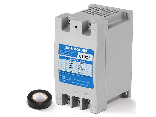 Singl/1.5KWe Phase to 3 Phase Converter 2HP(1.5kW) Digital Phase Shifter, 7A 220V-240V Input/Output, One Converter only for one Motor