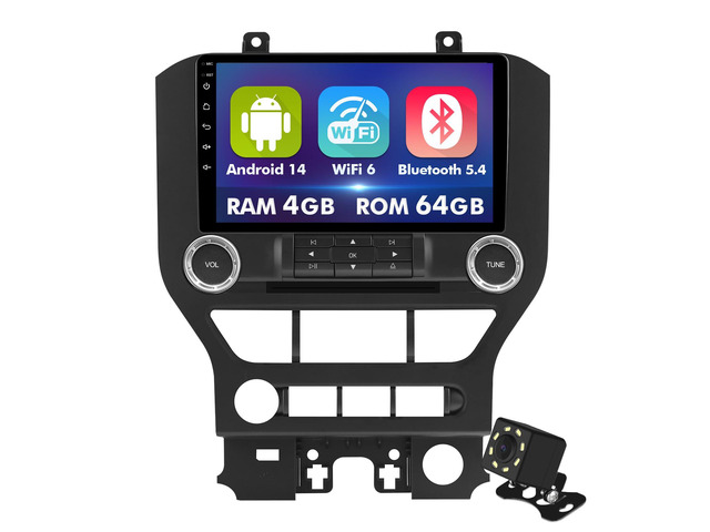 4+64GB 9 Inch Touchscreen Android 14 Car Radio Stereo for Ford Mustang 2015-2020 with CarPlay/Android Auto Car Radio, Support WiFi 6,...