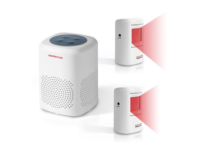 Dog Barking Alarm Motion Detector Outdoor Pir Human Body Motion Sensor Alarm Electronic Deterrent Motion Activated Home Security (2 Detectors+ 1...