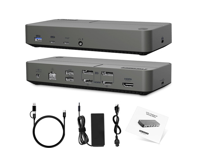 MacBook Docking Station 3 Monitors, Displaylink Laptop Docking Stations with 130W Power Supply,15 in 1 USB C Triple 4K Display Dock for MacBook...