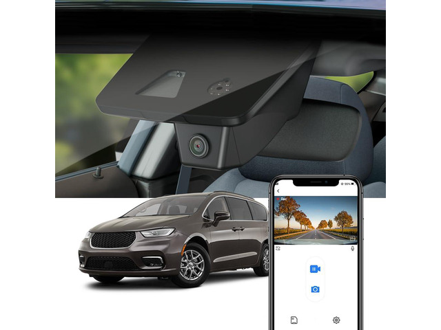 4K Dash Cam Compatible with Chrysler Pacifica 2018-2026 & Plug-in Hybrid, OEM Factory Look, UHD 2160P Video, Loop Recording, Built-in WiFi & APP,...