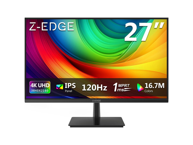 Z-Edge 27-inch 4K Gaming Monitor, 120Hz UHD 3840x2160 IPS Monitor, S274K 1ms MPRT Refresh Rate, 16.7M Colors, HDMI 2.0 x2 and DP 1.4 x 2