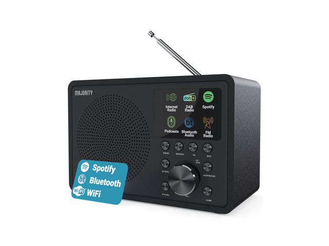 Internet Radio for Home with WiFi and FM DSP Speaker Perfect for Bedroom, Kitchen, and Living Room Use FM, Spotify Connect, Multi-Alarm,...