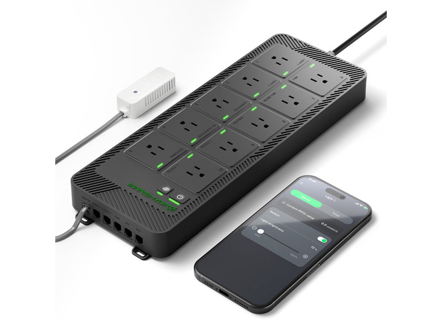 iHub-Pro, 10AC Power Strip Kit, 10-Outlet All-in-One Smart Grow Room Hub, WiFi Environmental Control for Light, Temperature, Humidity & VPD