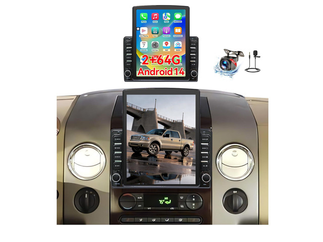 9.7' Android 14 Car Radio Stereo Compatible with Ford F150 2004 2005 2006 2007 2008 AHD Backup Camera Upgrade Wireless CarPlay & Android Auto Touch...