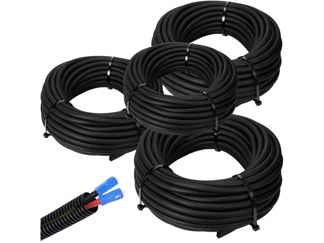 1/4, 3/8, 1/2, 3/4'' X 10 ft Split Wire Loom Cord Protector Tubing Split Conduit Protector Tubing Convoluted Tube Flexible Electrical Wire Cover...