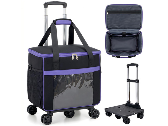 5-Wheel Rolling Tote Bag for 15.6 in Laptop Rolling tote for teachers, nurses & crafters; Spacious compartment fits 15.6 inch laptop; Smooth...