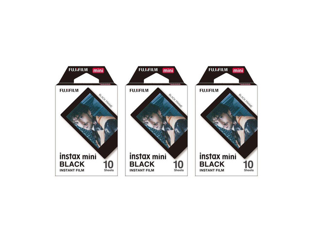 Instax Mini Instant Film BLACK FRAME 3-PACK BUNDLE SET, Film Black Frame (10 x 3) for Mini 90 8 70 7s 50s 25 300 Camera SP-1 Printer