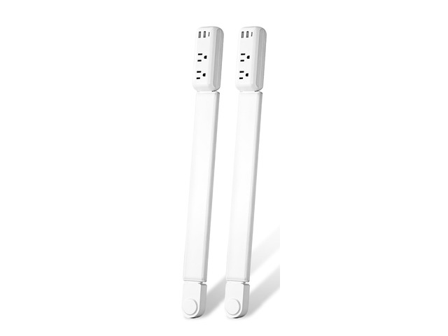 Electrical Outlet Extender Stick 2 Pack with USB-A & USB-C, 2 AC Outlets, Adjustable 22'-34' Plug Extender, 180° Rotating Wall Outlet Extender for...