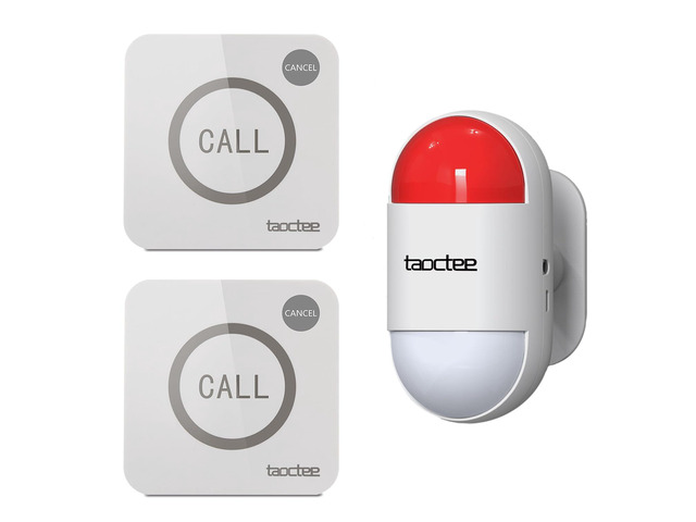 Panic Alarm Button for House Remote Control Alarm Siren for Office Dual Power Supply,Panic Alarm System for Security, Sound & Light Siren Alarm...
