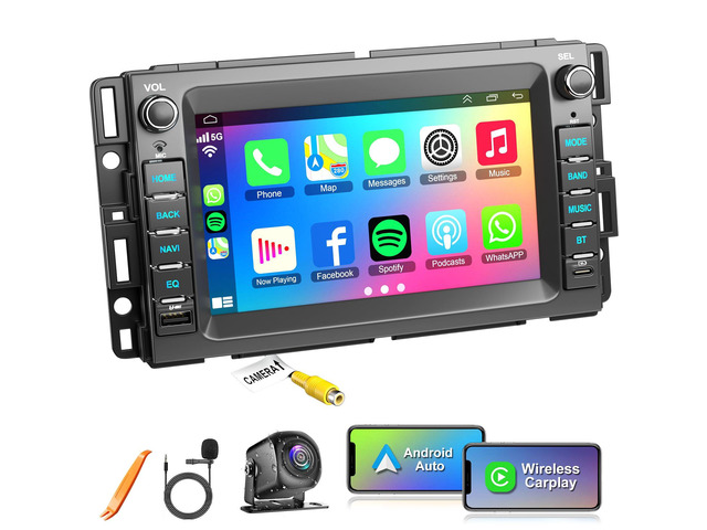 8-core 4G+64G Car Radio for 2007-2012 Chevrolet Chevy Silverado Impala GMC Sierra Acadia Enclave Yukon, 7' IPS Touch Screen Car Stereo with GPS,...
