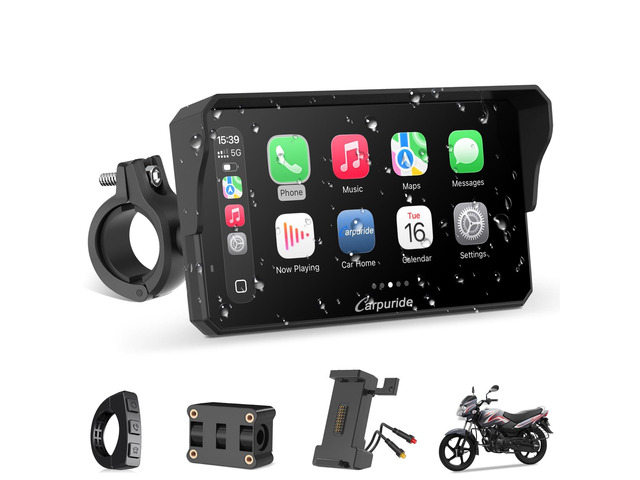 W602S PRO Motorcycle Carplay Android Auto Screen with Type-C Port 6.25' Motorcycle GPS Navigation System Supports OTA, Car Play Moto Screen with...