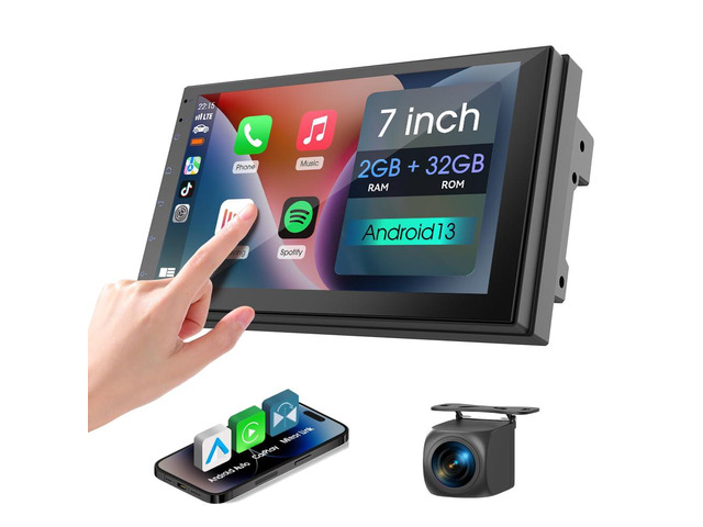7 inch Car Stereo Double Din with Wireless Carplay & Android Auto,Bluetooth,Channel RCA,Backup Camera,SWC,FM/AM Apple Carplay Radio Screen for Car...