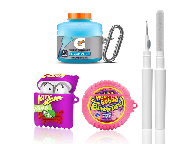 3Pack Cute Airpods 4 Case - 3D Cartoon Funny Food Design Silicone Cover Compatible for Airpods 4th Generation - Cute Case Accessories with...