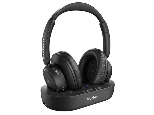 Wireless Headphones for TV, TV Headphones Wireless for Seniors Charging Dock, 65H Playtime, Low Latency, Plug-Play, Optical RCA AUX Bluetooth,...