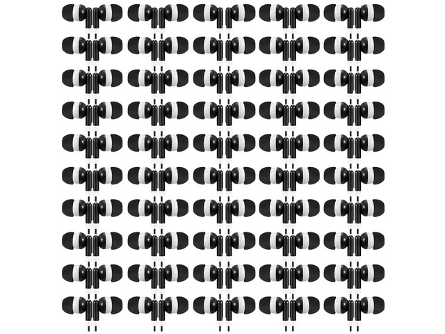 50 Pack Earbud Bulk Headphone for Classroom Earphone Earbud with Wire Individually Bagged Wired in Ear Buds(Black)