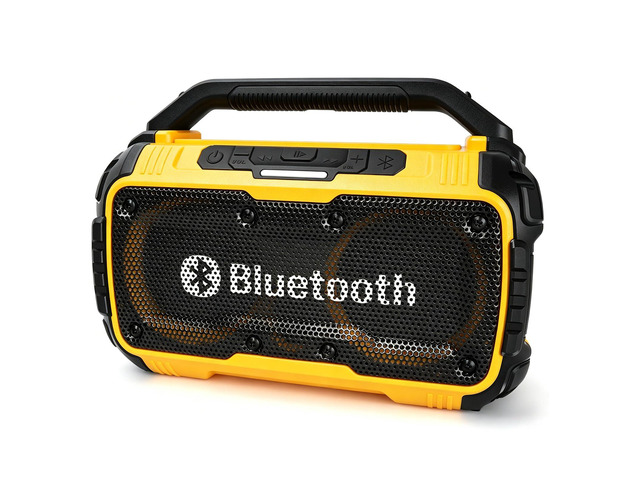 Cordless Bluetooth Speaker Compatible with DeWalt 20V Max Batterty, 80W Portable Outdoor Wireless Boombox, Durable for Jobsites, Phone Holder...