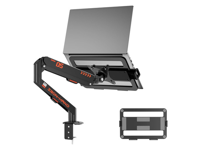 Laptop Mount for Desk (11.3'-17.3'), 360° Rotating Foldable Laptops Arm Mount with Gas Spring, Heavy Duty Aluminum Adjustable Laptop Stand with...