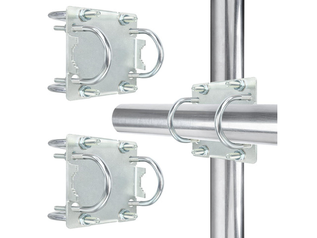 2 Sets Antenna Mast Clamp Cross-Over Bracket Kit with U Bolts for 1'-2' OD Poles, Heavy Duty Mounting Hardware for MINO Yagi TV Antennas, Security...