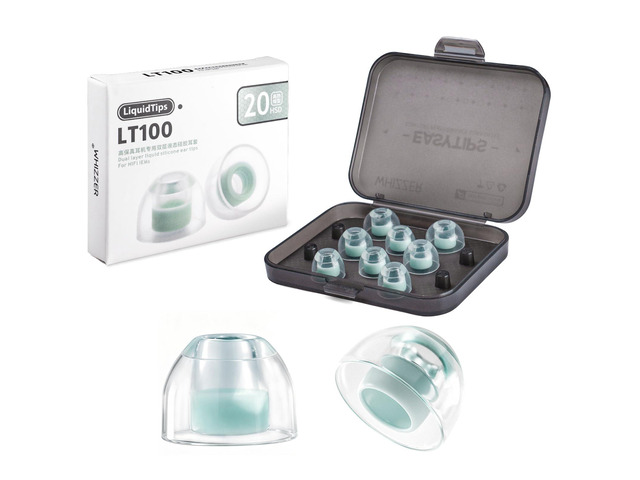 LT100 Liquid Silicone Eartips, 4 Pairs XS/S/M/L, Soft Replacement for 5-6.5mm Nozzle IEMs (Truthear, Moondrop, Campfire Audio), Tight Impactful...