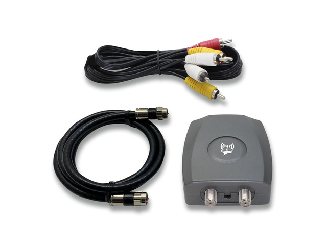 RF Modulator RCA Composite to RF Coaxial Converter Includes AV RCA Cable and Power Supply