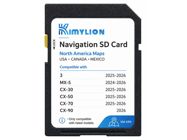 Navigation SD Card KR9D66EZ1B for Select Mazda 2024-2026, USA/CAN/MEX Maps Fits Mazda 3/CX-30/CX-50/CX-70 2025-2026, MX-5 2024-2026 and CX-90...