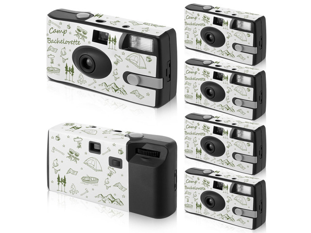 4 Pack Camp Bachelorette Party Favors Camping Bachelorette Bridesmaid Gifts 35 mm Single Use Film Camera with Flash Disposable Camera for Gathering...