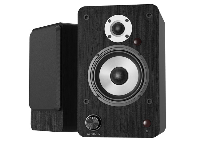 100W HiFi Active Bookshelf Speakers with Bluetooth 1' Silk Tweeter & 4' Aluminum Woofer, DSP Audio Optimization for TV, Record Player & Home Theater