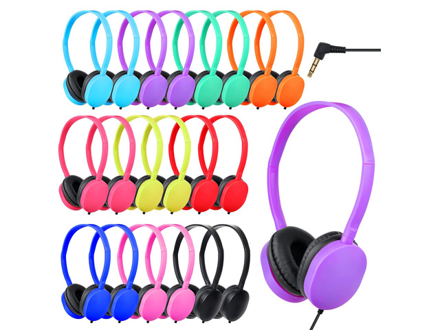 Bulk Classroom Headphones for Students School 20 Pack,Wired Wholesale Headphones Class Set 3.5mm Jack for Chromebook Laptop PC Computer (10 Mixed...