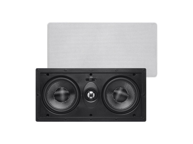 2-Way Carbon Fiber In-Wall Center Channel Speaker - Dual 5.25 Inch (Single) Easy Install For Home Theater - Alpha Series,Off-White