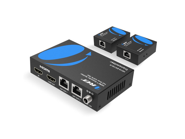1x2 HDMI Extender Splitter Over Cable CAT6/7 1080P 132ft EDID Loop-Out HDMI Extender Splitter Over CAT6 HDMI 1.4, 10.2Gbps, HDR10, Dolby Vision,...