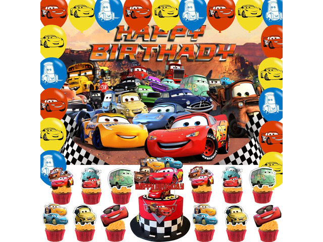 Cartoon Car Backdrop 5x3 Vinyl Cartoon Car Birthday Party Supplies Photography Background Picture Photoshoot Cake Table Decor Banner Video Shoot...