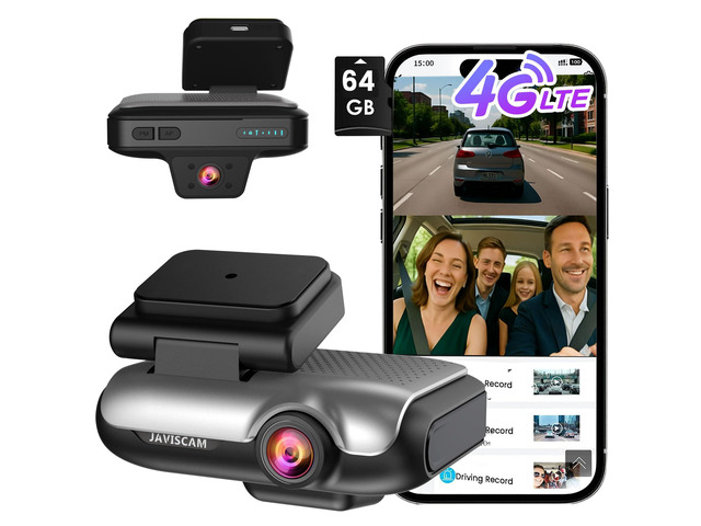 4K Dash Cam Front Inside, Car Camera 4G LTE Remote Live View, Car Security Camera with 64GB Card, GPS Tracking, 24H Parking Mode, IR Night Vision,...