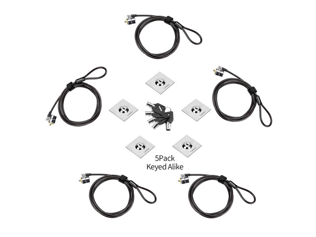 5Pack Laptop Cable Lock Hardware Security Cable Lock Anti Theft 5Keys 6.7Ft Compatible for Laptops, Tablet,Out Door TV& Other Devices Longer Cable...