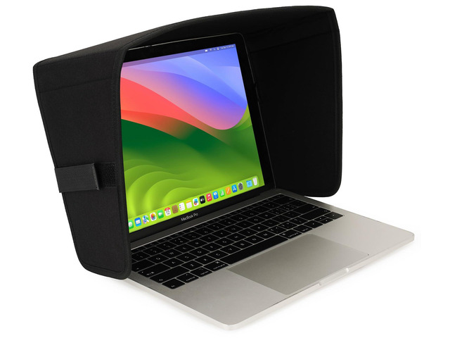 Laptop Sun Shade for Outdoor Work, Light Weight Computer Privacy Hood & Glare Shield, Foldable Shield Cover, L(Most 15-16' Laptop)