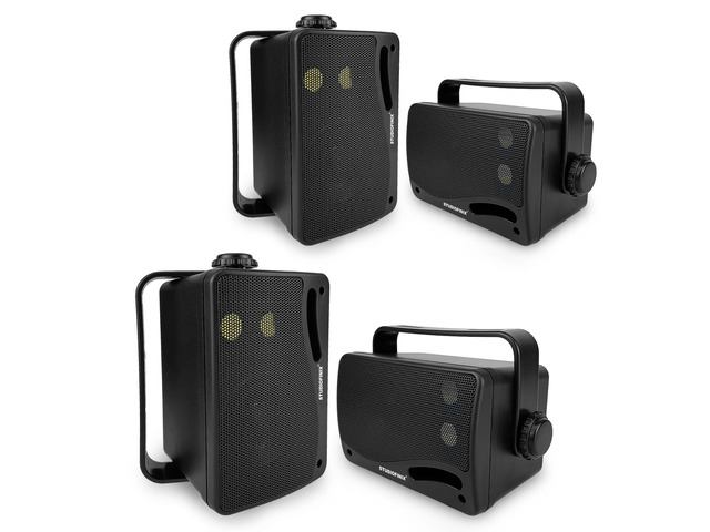 3.5' Outdoor Bluetooth Speakers Wired Waterproof, 400W 3 Way Upgrade Premium Wall Mount Speakers, Durable Mountable Loud Sound System for Patio...