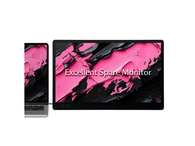 15.6' Portable Monitor 1080P FHD 100% sRGB USB-C HDMI for Laptop 300 Nits 60Hz 6W Low Power Ultra Lightweight Ideal for Gaming & Travel ...