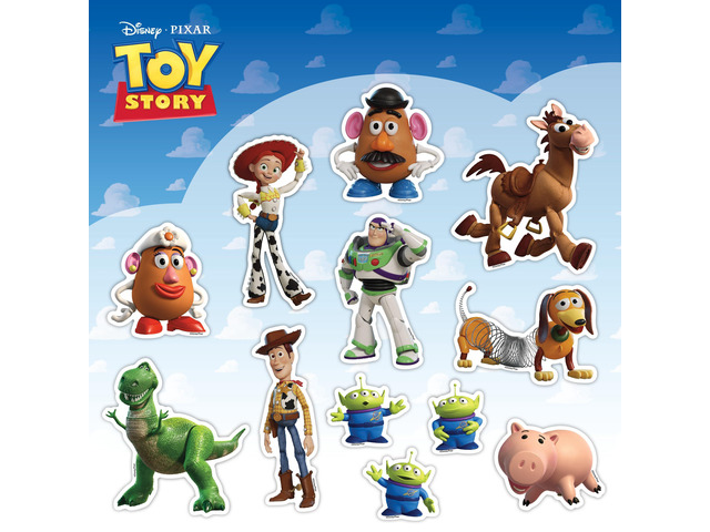 Disney Toy Story Decals - Set of 12 Woody Buzz Lightyear Jessie Bullseye Alien Vinyl Stickers for Car Laptop Computer Kids Water Bottle Outdoor...