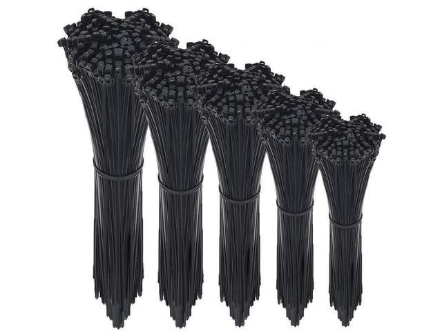 Cable Zip Ties,500 Packs Self-Locking 4+6+8+10+12-Inch Width 0.16inch Nylon Cable Ties,Perfect for Home,Office,Garage and Workshop (Black)
