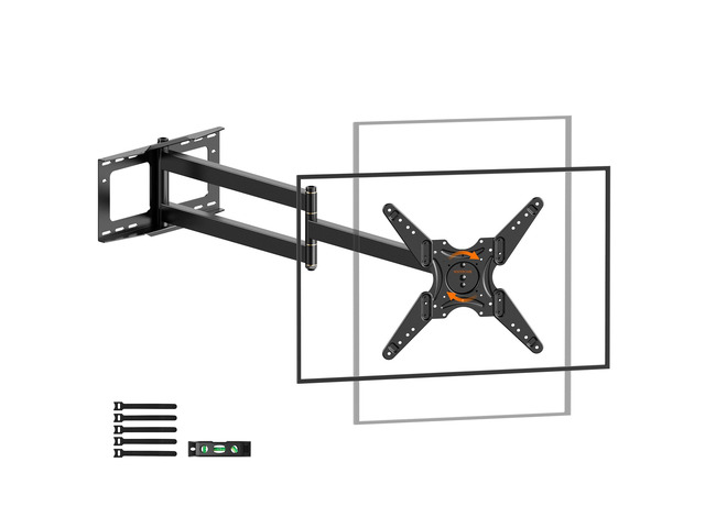 Extra Long Arm TV Wall Mount 48'' Extension, Rotating TV Wall Mount 180° Heavy Duty Full Motion for 26''-65'' Screens, VESA 400x400mm, Load 110...