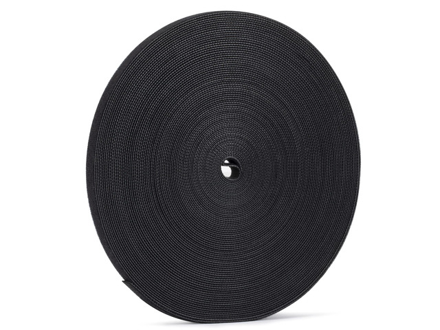 1/2 inch Reusable Fastening Tape Cable Ties Double-Sided Hook-and-Loop Cable Management Tape (Black 25 Yards)