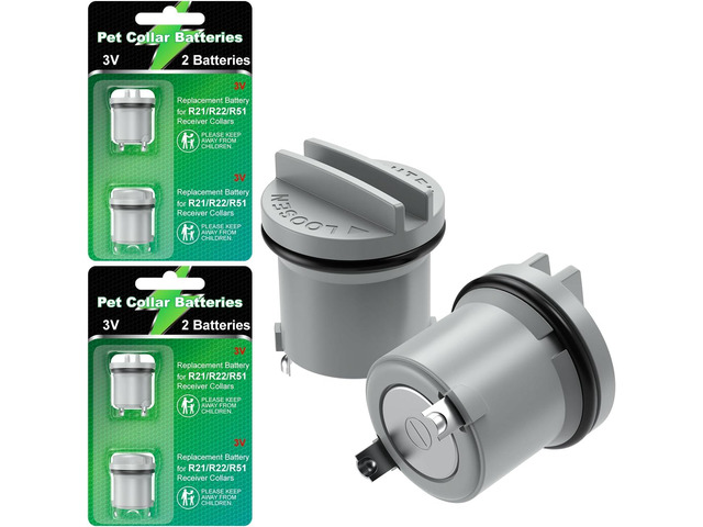 Dog Collar Batteries for R21 R22 R51 and Microlite Collar Battery, High Capacity Compatible with Invisible Fence Receiver Collar Batteries, 4 Packs...