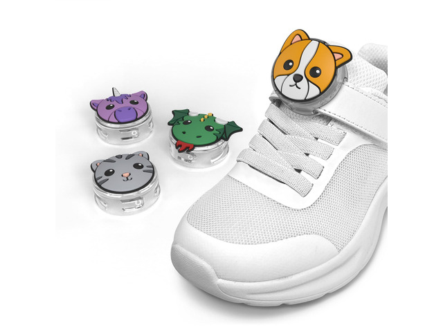 Tagimals Cute Cartoon Apple AirTag Holder Hidden AirTag Tracker Cases Easily Attach to Shoe or Collar 4 Fun Characters (Pack of 4)