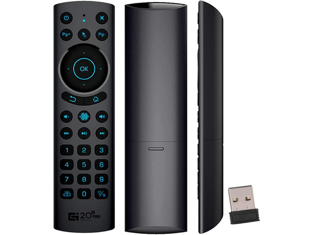 G20BTS Plus Wireless Bluetooth 5.0 Voice Backlit Remote Control Support 2.4G USB Gyroscope IR Learning Remote Control for Android TV Box(G20S Pro...