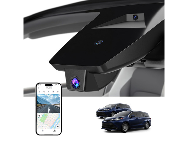 4K Dash Cam for Toyota Sienna 2021 2022 2023 2024 2025 2026 UHD 2160P Video,Built-in WiFi & APP,Loop Recording,G-Sensor, f/1.6 Aperture,No...